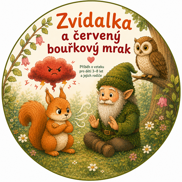Zvídalka a červený bouřkový mrak